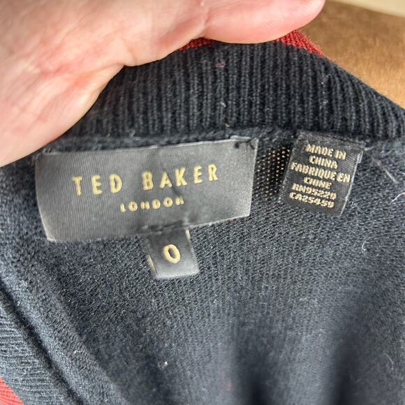 Ted Baker London Brown & Black Merino Wool Blend Maxi‎ Dress (0) *NO SASH* - Picture 5 of 7